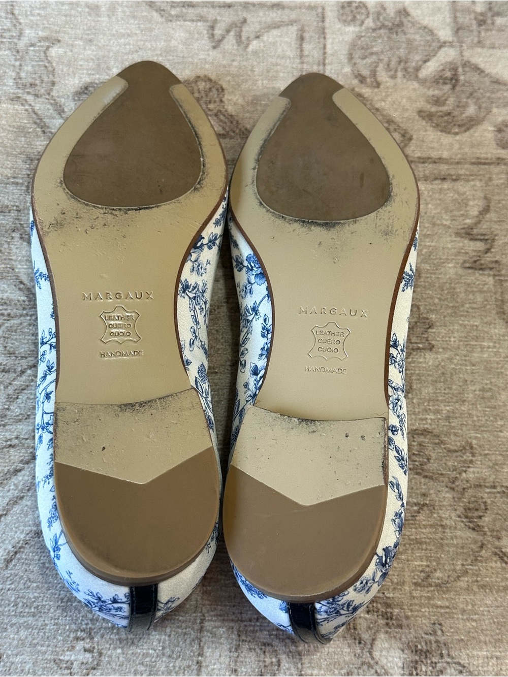 Margaux × Gal Meets Glam "The Pointe" Ballet Flat In Blue Toile Floral - Picture 7 of 8